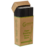 GREEN CHOICE Black Paper Straw Straight 200mm - 6mm - 2000pcs