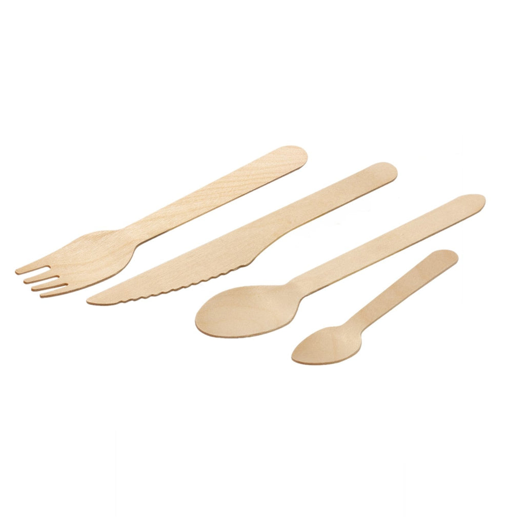 GREEN CHOICE Wooden Cutlery - Fork, Knife, Spoon, Teaspoon - 1000pcs
