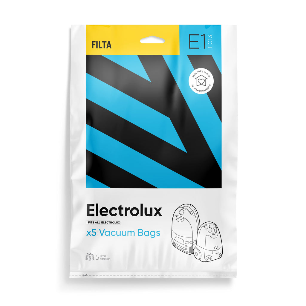 E1 - FILTA Vacuum Bags to suit ELECTROLUX - 5 PACK